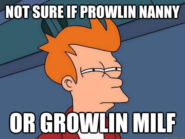 Not sure if prowlin nanny or growlin milf - Not sure if prowlin nanny or growlin milf  Futurama Fry