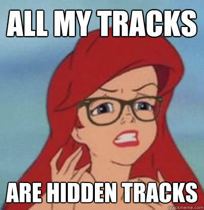 all my tracks are hidden tracks  Hipster Ariel