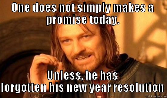 ONE DOES NOT SIMPLY MAKES A PROMISE TODAY. UNLESS, HE HAS FORGOTTEN HIS NEW YEAR RESOLUTION Boromir