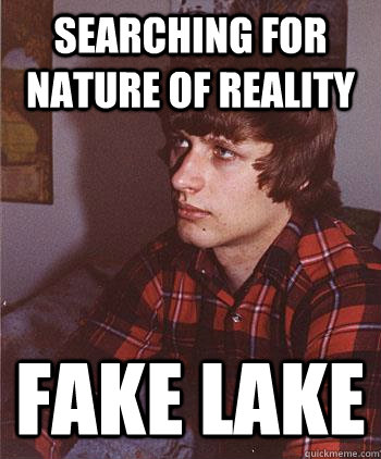 searching for nature of reality fake lake  Hipster Harper