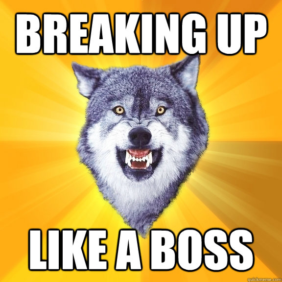 breaking up like a boss  Courage Wolf