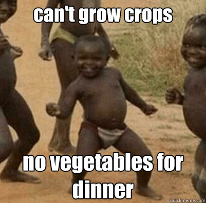 can't grow crops no vegetables for dinner - can't grow crops no vegetables for dinner  Third World Success Kid