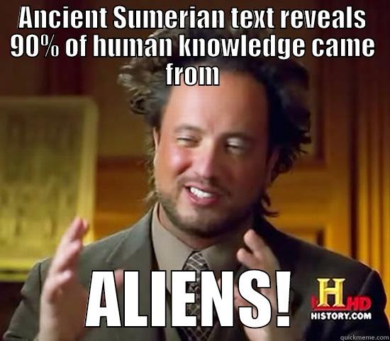 ANCIENT SUMERIAN TEXT REVEALS 90% OF HUMAN KNOWLEDGE CAME FROM ALIENS! Ancient Aliens