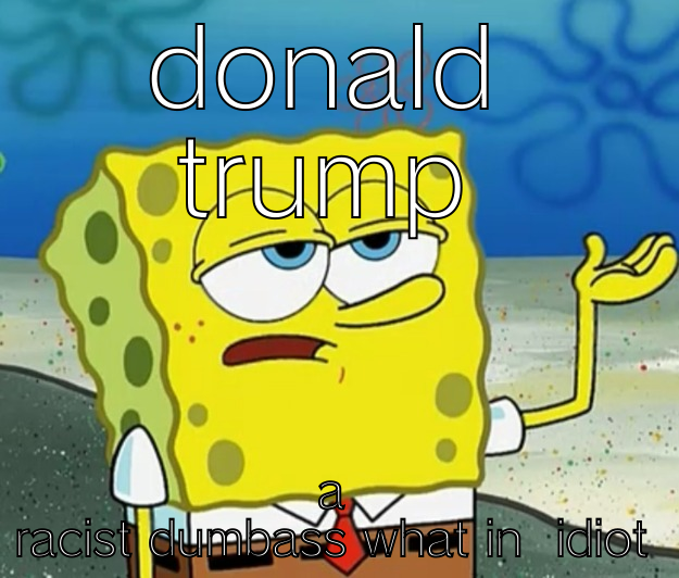 DONALD TRUMP A RACIST DUMBASS WHAT IN  IDIOT Tough Spongebob