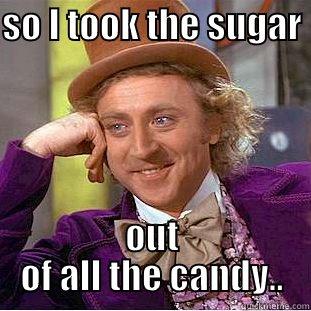 SO I TOOK THE SUGAR  OUT OF ALL THE CANDY.. Creepy Wonka