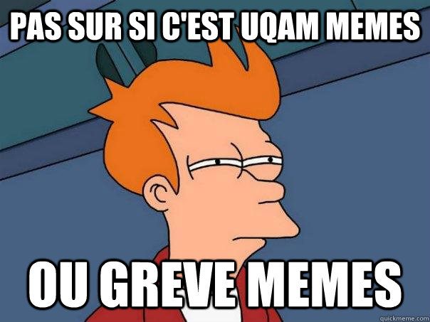 pas sur si c'est uqam memes ou greve memes  Futurama Fry