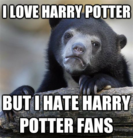 I love harry potter but I hate harry potter fans - I love harry potter but I hate harry potter fans  Confession Bear