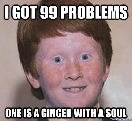 I got 99 problems One is a ginger with a soul - I got 99 problems One is a ginger with a soul  Over Confident Ginger