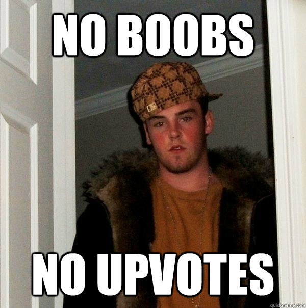 No boobs no upvotes - No boobs no upvotes  Scumbag Steve