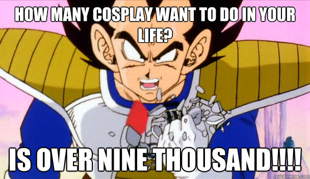 How many cosplay want to do in your life? IS OVER nine THOUSAND!!!!  Based Vegeta