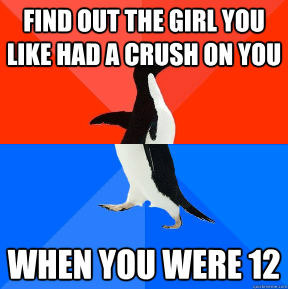 Find out the girl you like had a crush on you When you were 12  Socially Awesome Awkward Penguin