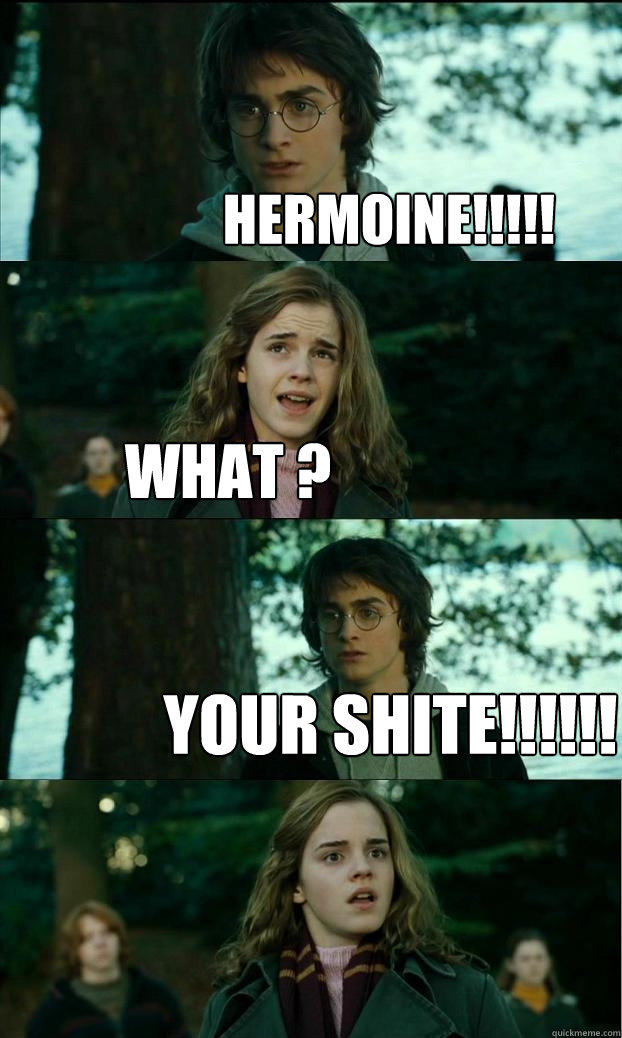 hermoine!!!!! what ? your shite!!!!!!   Horny Harry