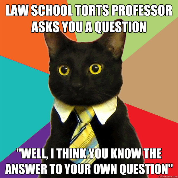 Law School Torts professor asks you a question 