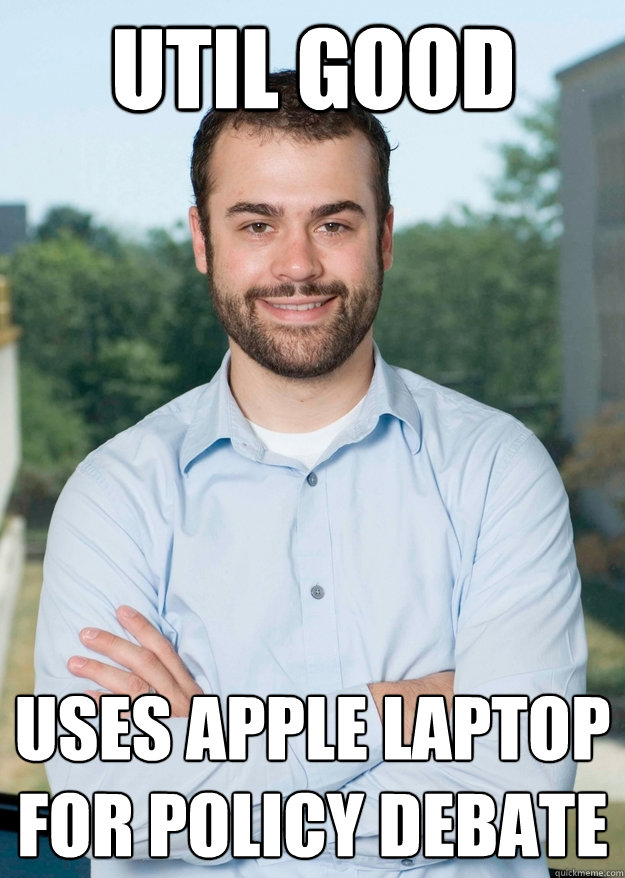 Util Good Uses Apple laptop for Policy Debate  