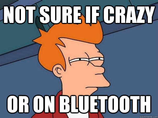 Not sure if crazy Or on bluetooth - Not sure if crazy Or on bluetooth  Futurama Fry