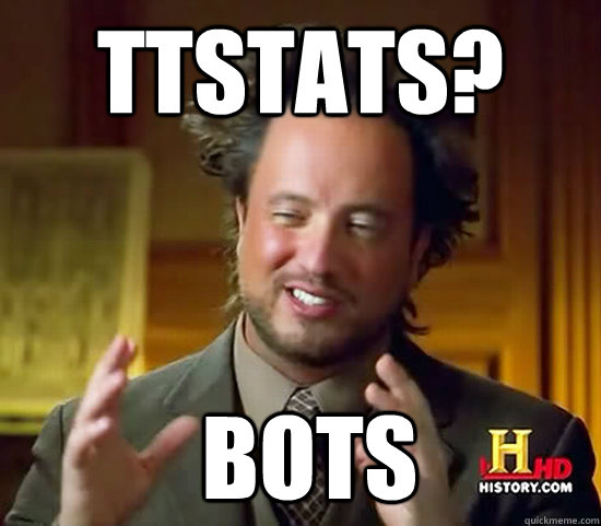 TTStats?  BOTS  Ancient Aliens