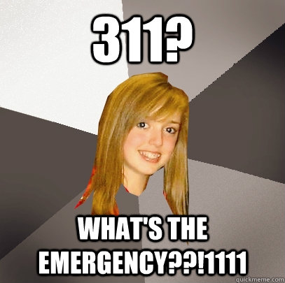 311? WHAT'S THE EMERGENCY??!1111  Musically Oblivious 8th Grader