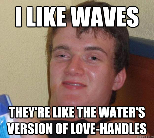 i like waves they're like the water's version of love-handles  10 Guy