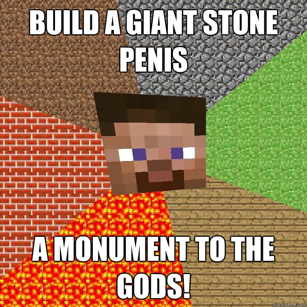 BUILD A GIANT STONE PENIS A MONUMENT TO THE GODS! - BUILD A GIANT STONE PENIS A MONUMENT TO THE GODS!  Minecraft