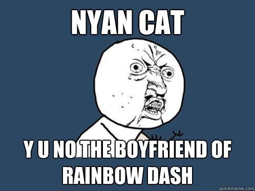 nyan cat y u no the boyfriend of rainbow dash  Y U No