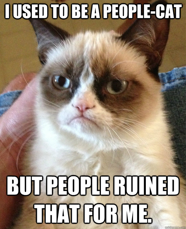 I USED TO BE A PEOPLE-CAT BUT PEOPLE RUINED THAT FOR ME.  Grumpy Cat