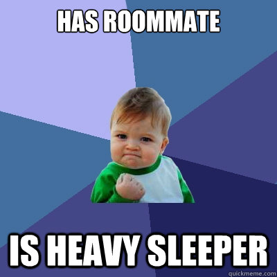 HAS ROOMMATE IS HEAVY SLEEPER - HAS ROOMMATE IS HEAVY SLEEPER  Success Kid