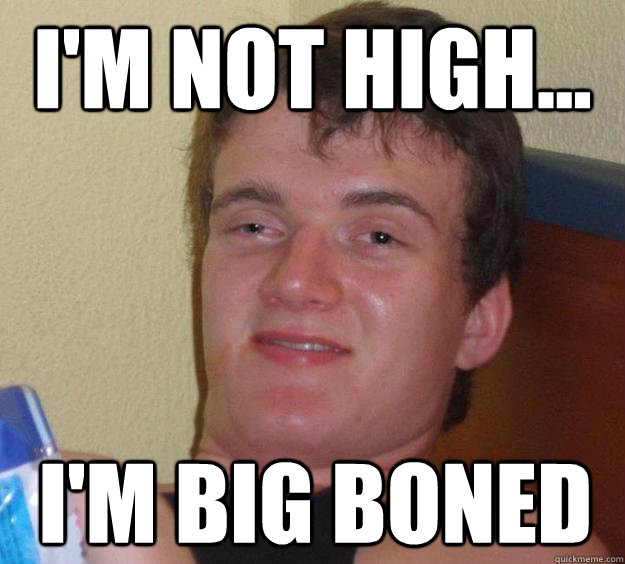 I'm not high... I'm big boned  - I'm not high... I'm big boned   10 Guy