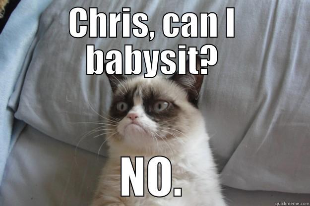 CHRIS, CAN I BABYSIT? NO. Grumpy Cat