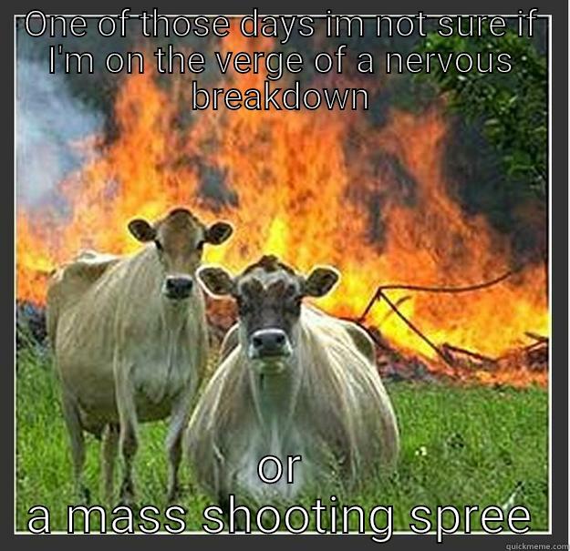 ONE OF THOSE DAYS IM NOT SURE IF I'M ON THE VERGE OF A NERVOUS BREAKDOWN OR A MASS SHOOTING SPREE Evil cows