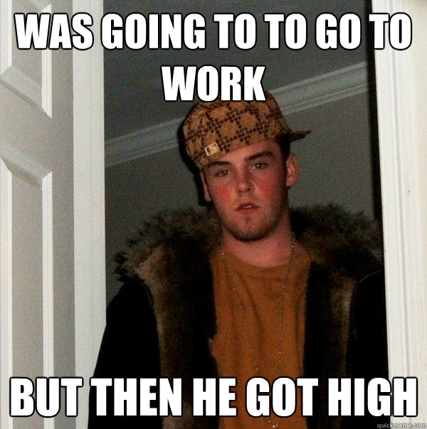 Was going to to go to work but then he got high  Scumbag Steve