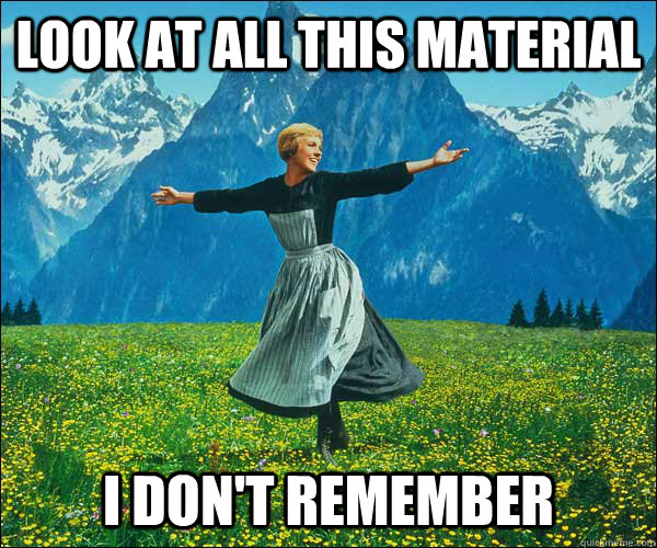 look at all this material i don't remember - look at all this material i don't remember  Sound of Music