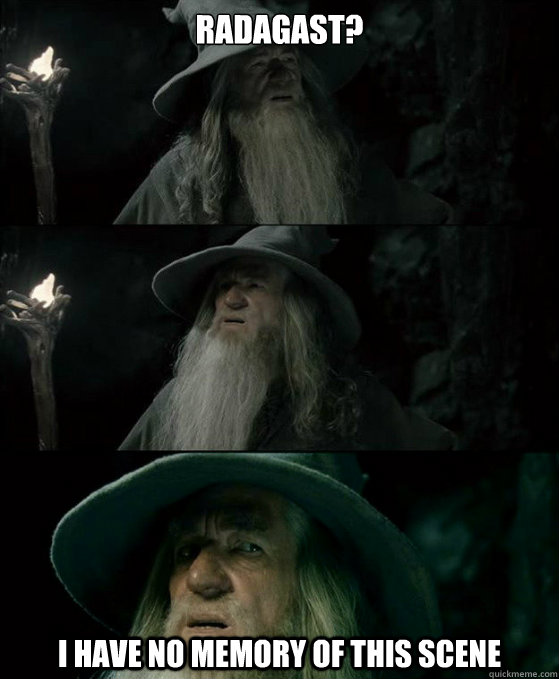 Radagast? I have no memory of this scene  Confused Gandalf