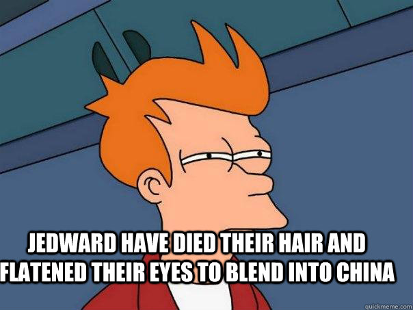 jedward have died their hair and flatened their eyes to blend into china   Futurama Fry