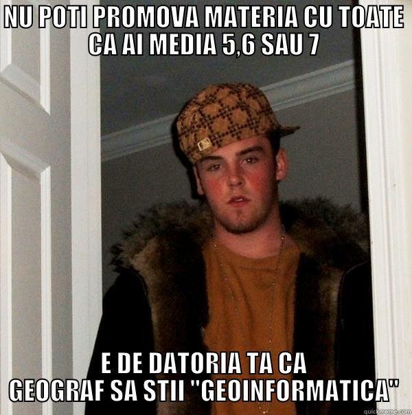 NU POTI PROMOVA MATERIA CU TOATE CA AI MEDIA 5,6 SAU 7 E DE DATORIA TA CA GEOGRAF SA STII 