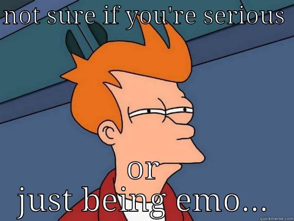 NOT SURE IF YOU'RE SERIOUS  OR JUST BEING EMO... Futurama Fry