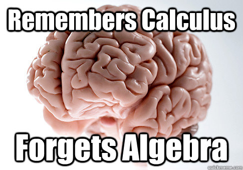 Remembers Calculus Forgets Algebra   Scumbag Brain