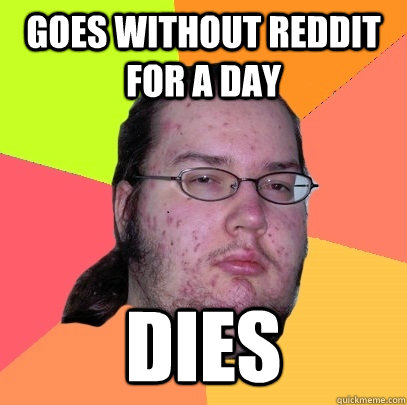 Goes without reddit for a day dies  Butthurt Dweller