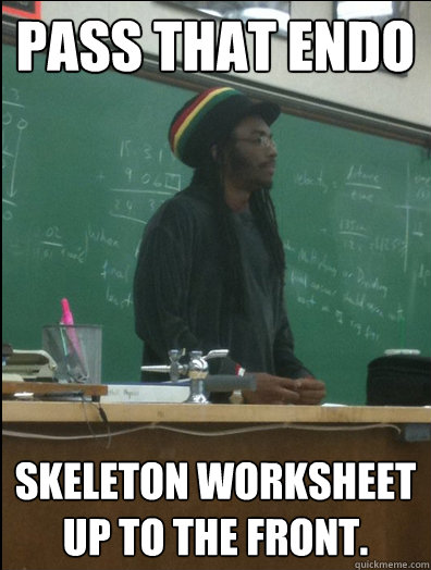 pass that endo skeleton worksheet up to the front.  Rasta Science Teacher