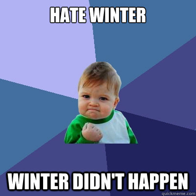 Hate winter Winter didn't happen  Success Kid