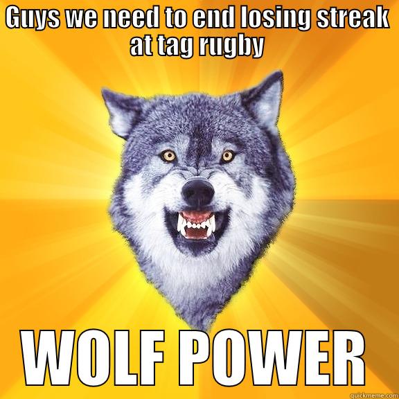 GUYS WE NEED TO END LOSING STREAK AT TAG RUGBY WOLF POWER Courage Wolf