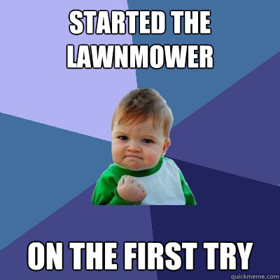 started the lawnmower on the first try - started the lawnmower on the first try  Success Kid