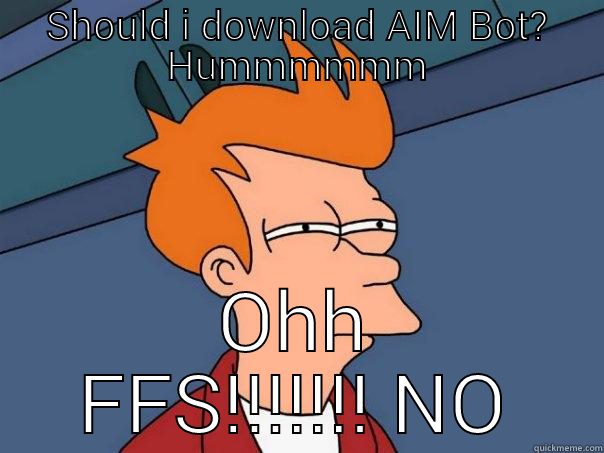 SHOULD I DOWNLOAD AIM BOT? HUMMMMMM OHH FFS!!!!!!! NO Futurama Fry