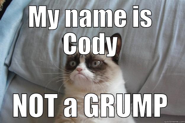 MY NAME IS CODY NOT A GRUMP Grumpy Cat