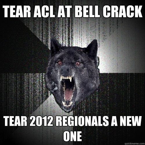 TEAR ACL AT BELL CRACK TEAR 2012 REGIONALS A NEW ONE - TEAR ACL AT BELL CRACK TEAR 2012 REGIONALS A NEW ONE  Insanity Wolf