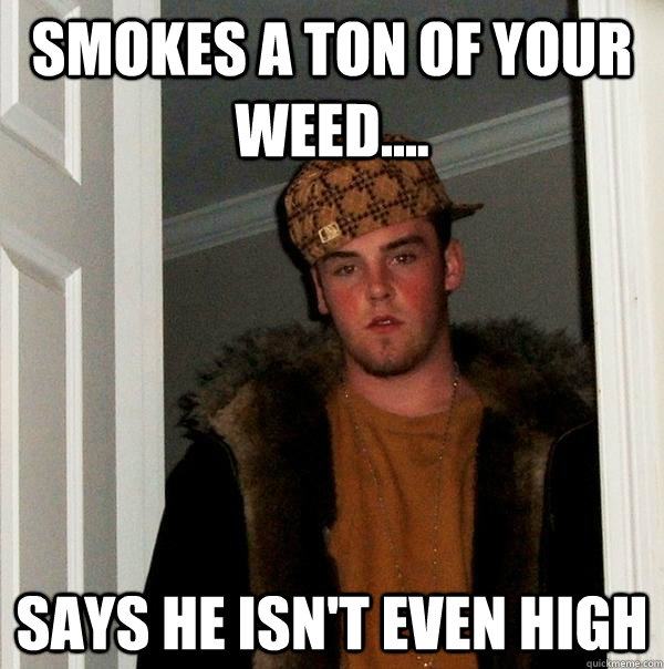 Smokes a ton of your weed.... says he isn't even high - Smokes a ton of your weed.... says he isn't even high  Scumbag Steve