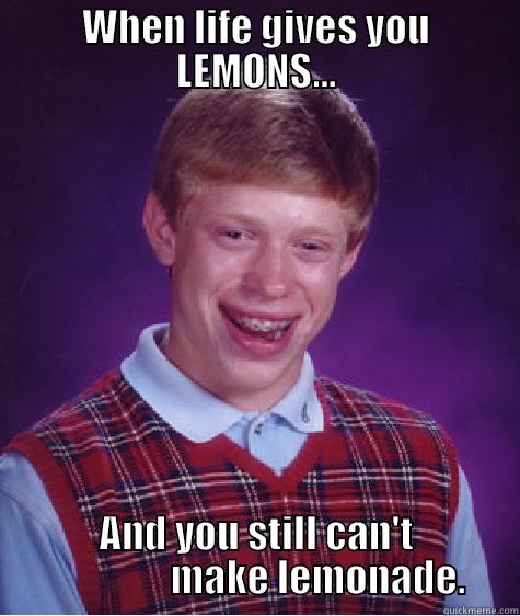 WHEN LIFE GIVES YOU LEMONS... AND YOU STILL CAN'T                 MAKE LEMONADE. Bad Luck Brian