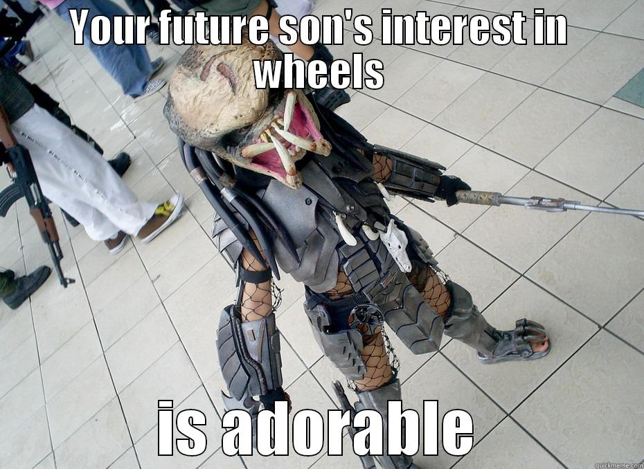 YOUR FUTURE SON'S INTEREST IN WHEELS IS ADORABLE Misc