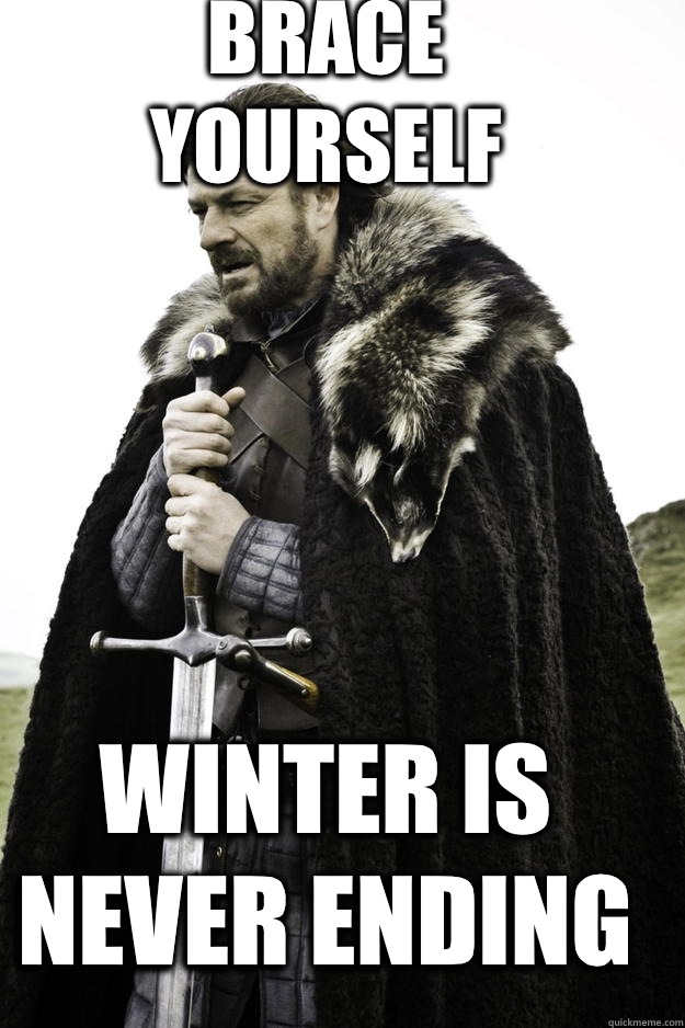 BRACE YOURSELF winter is never ending  