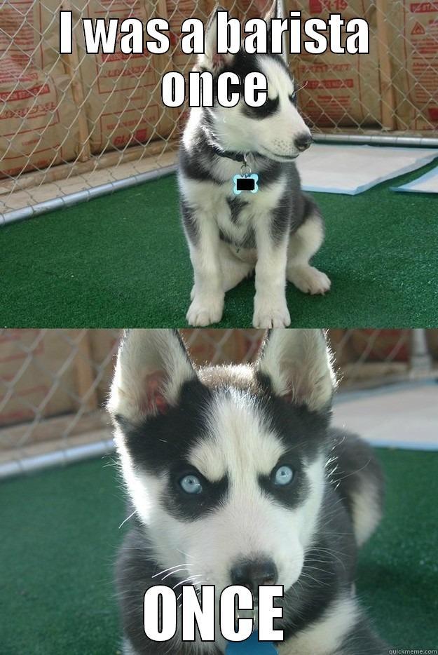 I WAS A BARISTA ONCE ONCE Insanity puppy