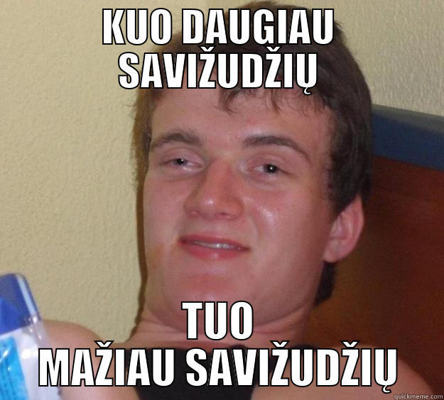 KUO DAUGIAU SAVIŽUDŽIŲ TUO MAŽIAU SAVIŽUDŽIŲ 10 Guy